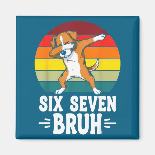 67 Animals Funny 67 Brainrot Youth Kids Dog 67  マグネット (正面)