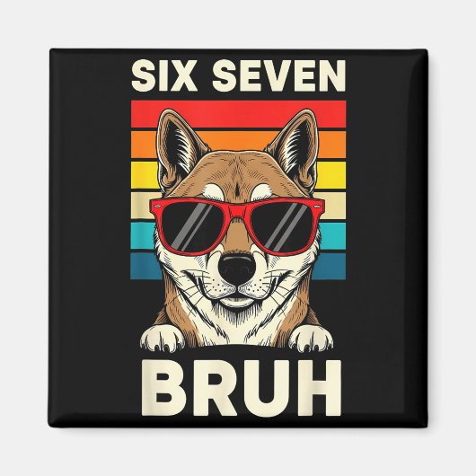 67 Animals Funny 67 Brainrot Youth Kids Dog 67  マグネット (正面)