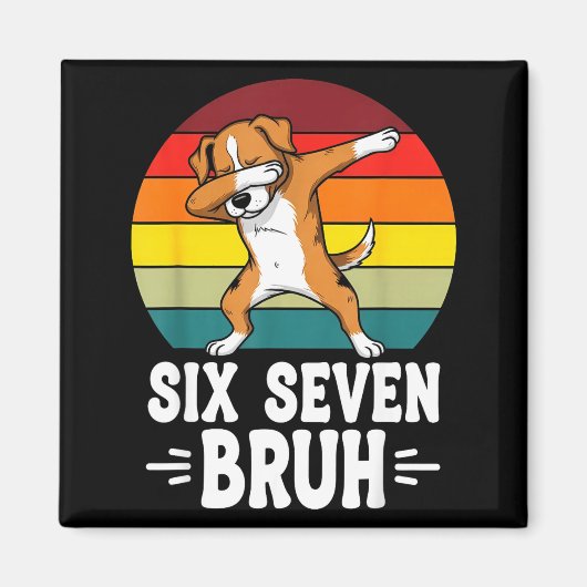 67 Animals Funny 67 Brainrot Youth Kids Dog 67  マグネット (正面)