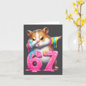 67 Animals Funny 67 Brainrot Youth Kids Hamster 67 カード (黄色い花)