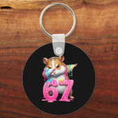 67 Animals Funny 67 Brainrot Youth Kids Hamster 67 キーホルダー (正面)