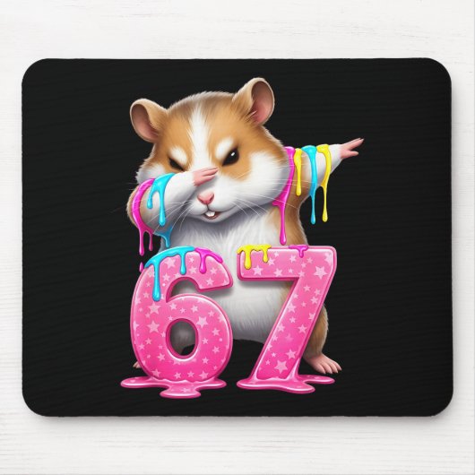 67 Animals Funny 67 Brainrot Youth Kids Hamster 67 マウスパッド (正面)