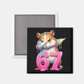 67 Animals Funny 67 Brainrot Youth Kids Hamster 67 マグネット (正面/裏面)