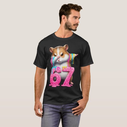 67 Animals Funny 67 Brainrot Youth Kids Hamster 67 Tシャツ (正面フル)