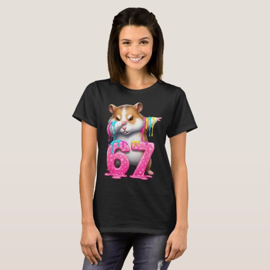 67 Animals Funny 67 Brainrot Youth Kids Hamster 67 Tシャツ (正面フル)