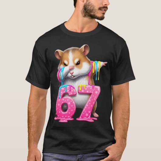 67 Animals Funny 67 Brainrot Youth Kids Hamster 67 Tシャツ (正面)