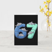 67 Animals Funny 67 Brainrot Youth Kids Shark 67 カード (黄色い花)