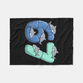 67 Animals Funny 67 Brainrot Youth Kids Shark 67 フリースブランケット (正面(横))