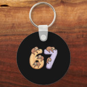 67 Animals Funny 67 Brainrot Youth Kids Sloth 67  キーホルダー (正面)