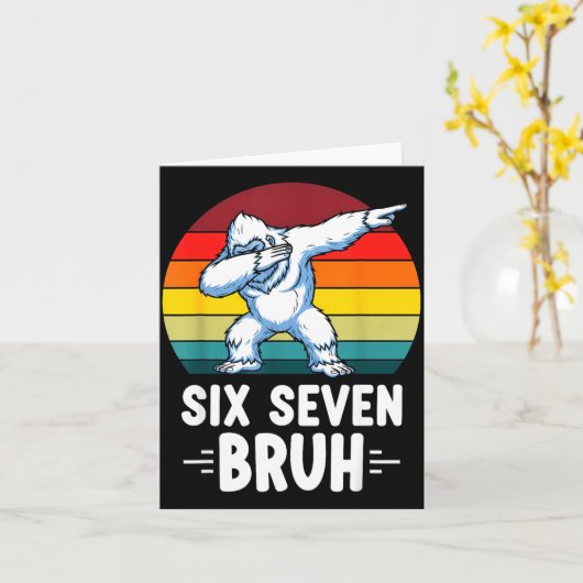 67 Animals Funny 67 Brainrot Youth Kids Yeti 67  カード (黄色い花)