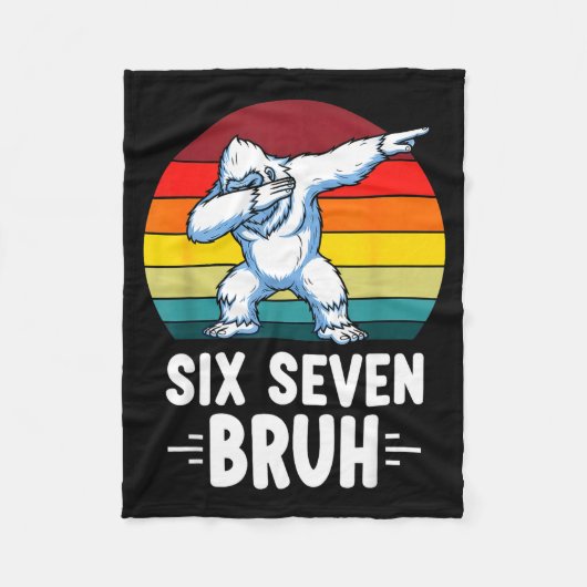 67 Animals Funny 67 Brainrot Youth Kids Yeti 67  フリースブランケット (正面)