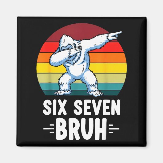 67 Animals Funny 67 Brainrot Youth Kids Yeti 67  マグネット (正面)