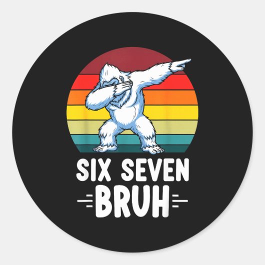 67 Animals Funny 67 Brainrot Youth Kids Yeti 67  ラウンドシール (正面)