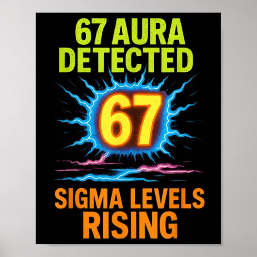 67 Aura Detected Sigma Levels Rising Six Seven Riz ポスター (正面)
