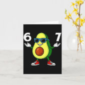 67 Avocado 6 7 Funny Cool Six Seven Meme Cartoon B カード (黄色い花)