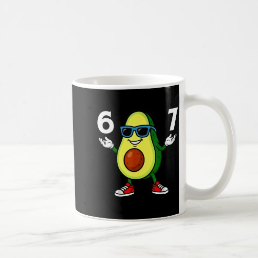 67 Avocado 6 7 Funny Cool Six Seven Meme Cartoon B コーヒーマグカップ (右)
