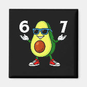 67 Avocado 6 7 Funny Cool Six Seven Meme Cartoon B マグネット (正面)