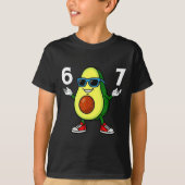 67 Avocado 6 7 Funny Cool Six Seven Meme Cartoon B Tシャツ (正面)