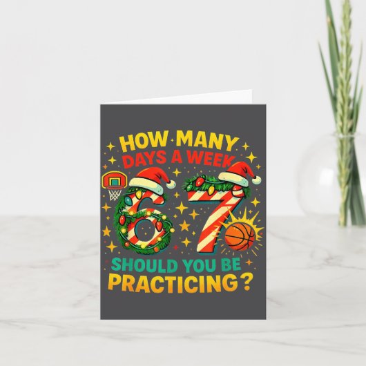 67 Basketball Christmas Funny Practice Meme Gift  カード (正面)