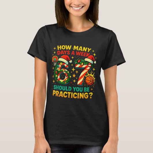 67 Basketball Christmas Funny Practice Meme Gift Tシャツ (正面)