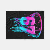 67 Basketball Drip Six Seven Funny  フリースブランケット (正面(横))