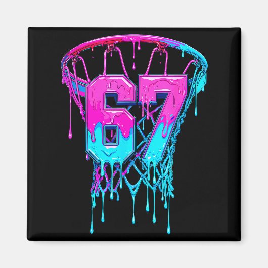 67 Basketball Drip Six Seven Funny  マグネット (正面)