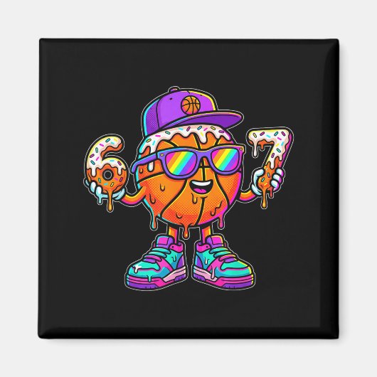 67 Basketball Drip Six Seven Funny Meme Gen Alpha  マグネット (正面)