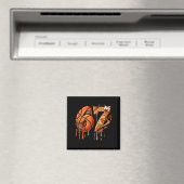 67 Basketball Ice Cream Drip Six Seven  マグネット (インサイチュ (食洗機))