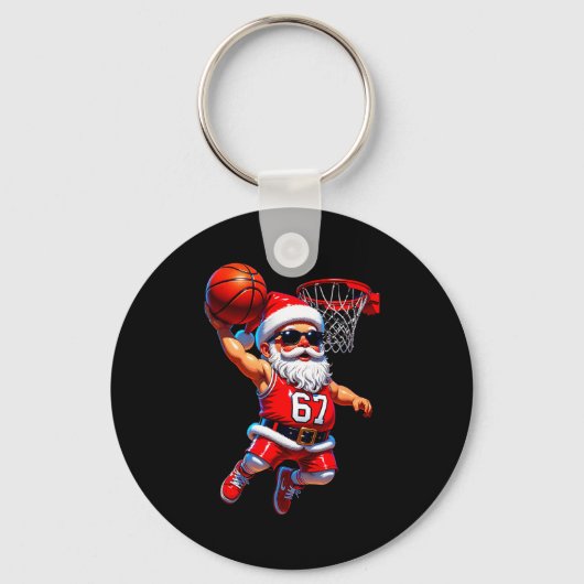 67 Basketball Santa Six Seven Meme Christmas Srt M キーホルダー (正面)