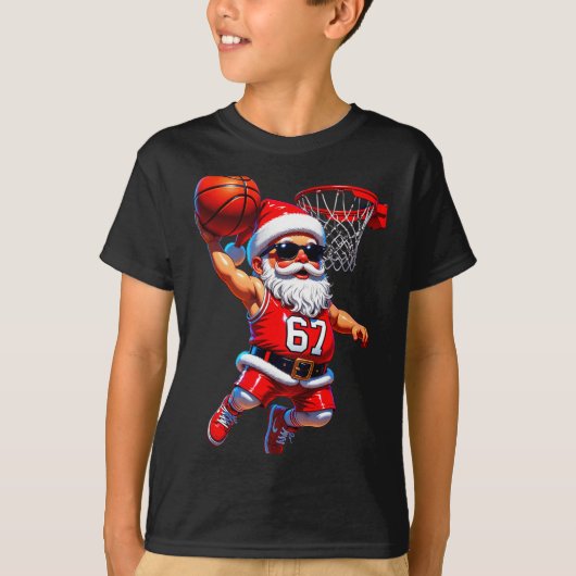 67 Basketball Santa Six Seven Meme Christmas Srt M Tシャツ (正面)