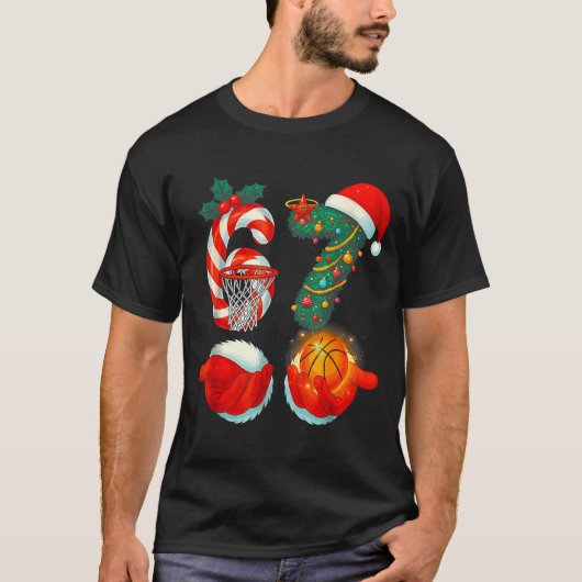 67 Basketball Santa Six Seven Meme Christmas Srt M Tシャツ (正面)