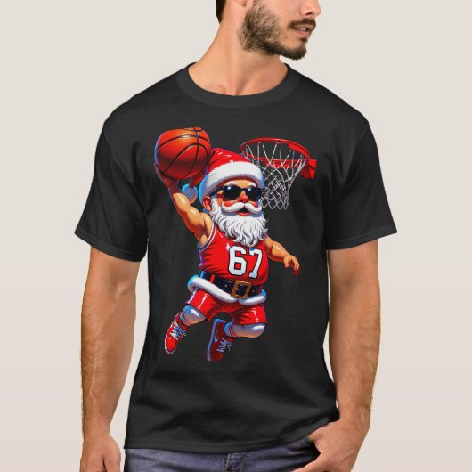 67 Basketball Santa Six Seven Meme Christmas Srt M Tシャツ (正面)