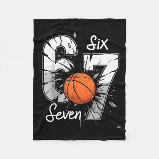 67 Basketball Six Seven 6 7 Meme 67  フリースブランケット (正面)