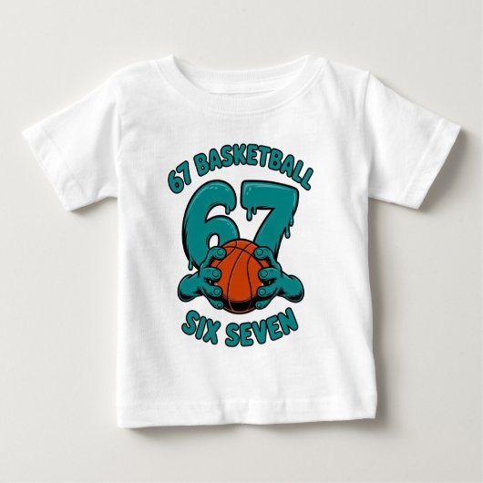 67 Basketball Six Seven Sports Meme ベビーTシャツ (正面)