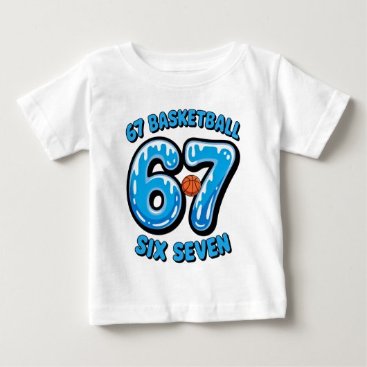 67 Basketball Six Seven Sports Meme Tee ベビーTシャツ (正面)