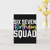 67 Birthday Squad Funny Six Seven Meme Kids Birthd カード (黄色い花)