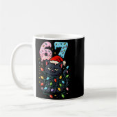 67 Black Cat Christmas Ice Cream Drip Santa Hat Si コーヒーマグカップ (左)