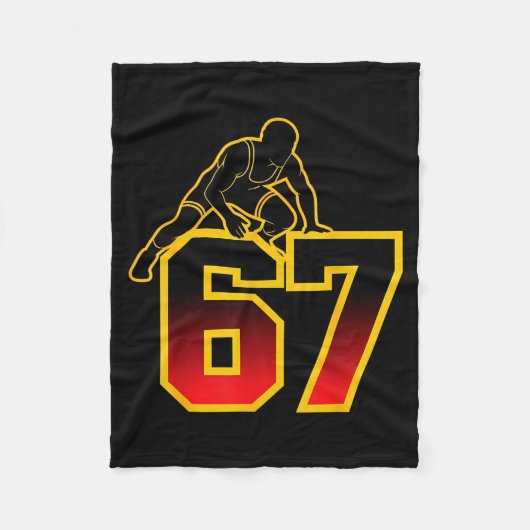 67 Brainrot Youth Wrestling Drip - Funny Kids 67  フリースブランケット (正面)
