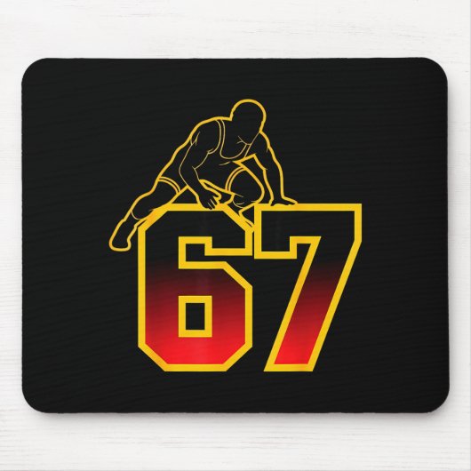 67 Brainrot Youth Wrestling Drip - Funny Kids 67  マウスパッド (正面)
