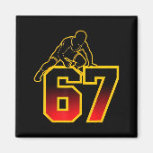 67 Brainrot Youth Wrestling Drip - Funny Kids 67  マグネット (正面)