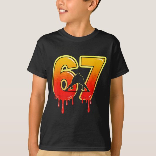 67 Brainrot Youth Wrestling Drip - Funny Kids 67  Tシャツ (正面)
