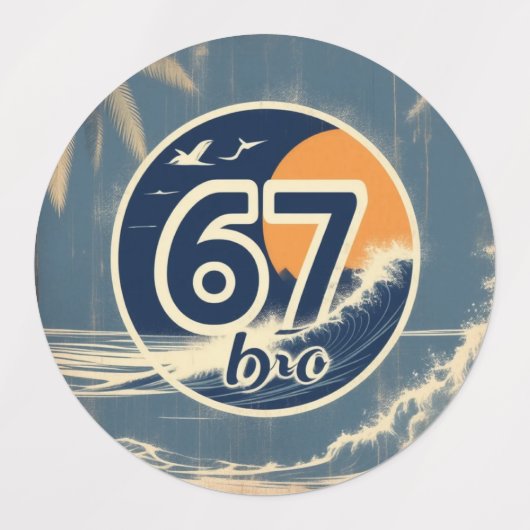67 bro surf stickers ラベル (デザイン1)