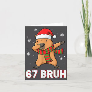 67 Bruh シックス セブン ミーム カピバラ クリスマス キッズ ボーイ カード