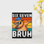 67 Bruh ミーム おもしろい 6 7 カピバラ 少年向け キッズ シックス カード (黄色い花)