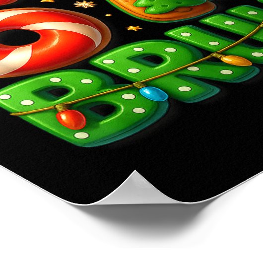 67 Bruh Christmas Candy Cane Gingerbread Design Xm ポスター (角)