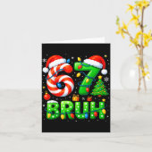 67 Bruh Christmas Shirt Funny Six Seven 6 7 Meme K カード (黄色い花)