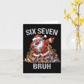 67 Bruh Christmas Six Seven Dabbing Santa 6 7 6-7  カード (黄色い花)