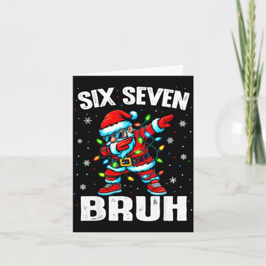 67 Bruh Christmas Six Seven Meme Dab Santa  カード (正面)