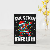 67 Bruh Christmas Six Seven Meme Dab Santa  カード (黄色い花)