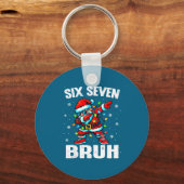 67 Bruh Christmas Six Seven Meme Dab Santa キーホルダー (正面)